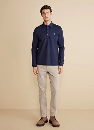 Brooks Brothers Polo Yaka Lacivert Erkek T-Shirt BBFW25MTS006