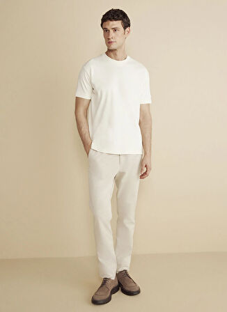 Brooks Brothers Bisiklet Yaka Bej Erkek T-Shirt BBFW25MTS004