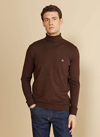 Brooks Brothers Standart Kahve Erkek Kazak BBFW25MKL008