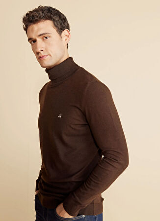 Brooks Brothers Standart Kahve Erkek Kazak BBFW25MKL008