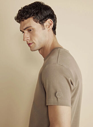 Brooks Brothers Bisiklet Yaka Vizon Erkek T-Shirt BBFW25MTS004