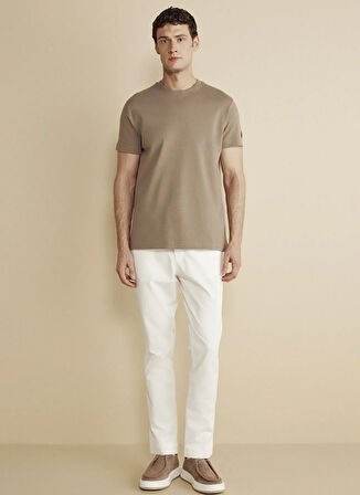 Brooks Brothers Bisiklet Yaka Vizon Erkek T-Shirt BBFW25MTS004