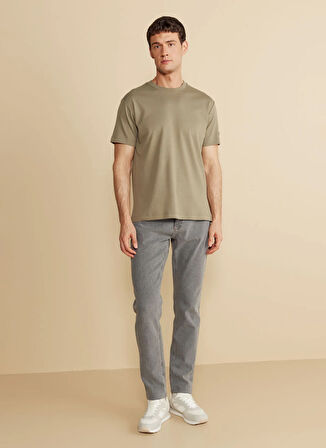 Brooks Brothers Bisiklet Yaka Açık Haki Erkek T-Shirt BBFW25MTS004