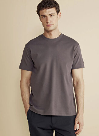 Brooks Brothers Bisiklet Yaka Mürdüm Erkek T-Shirt BBFW25MTS004