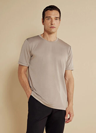 Brooks Brothers Bisiklet Yaka Vizon Erkek T-Shirt BBSS25MTS017