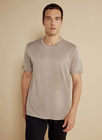 Brooks Brothers Bisiklet Yaka Vizon Erkek T-Shirt BBSS25MTS017