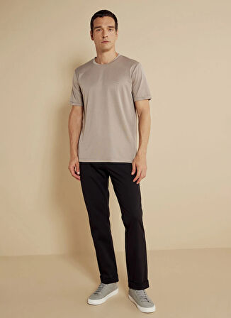 Brooks Brothers Bisiklet Yaka Vizon Erkek T-Shirt BBSS25MTS017