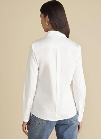 Brooks Brothers Slim Fit Gömlek Yaka Beyaz Kadın Gömlek Logo Nakışlı Business Gömlek