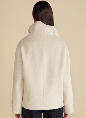 Brooks Brothers Taş Kadın Kaban Dik Yakalı Kısa Yün Kaban