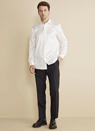 Brooks Brothers Slim Fit Klasik Yaka Beyaz Erkek Gömlek BBFW25MSH017