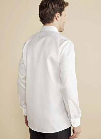 Brooks Brothers Slim Fit Klasik Yaka Beyaz Erkek Gömlek BBFW25MSH017