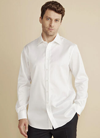 Brooks Brothers Regular Fit Klasik Yaka Beyaz Erkek Gömlek BBFW25MSH021