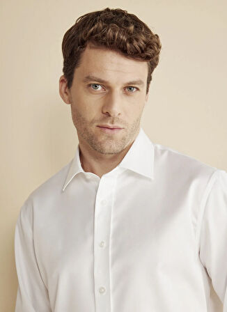 Brooks Brothers Regular Fit Klasik Yaka Beyaz Erkek Gömlek BBFW25MSH021