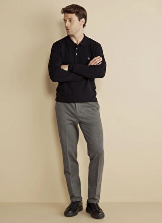 Brooks Brothers Normal Bel Düz Paça Standart Gri Erkek Pantolon BBFW25MPT011