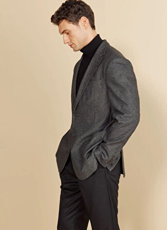 Brooks Brothers Regular Fit Antrasit Erkek Ceket BBFW25MBL013