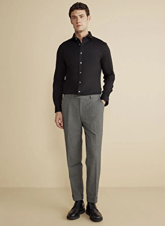 Brooks Brothers Normal Bel Duble Paça Standart Antrasit Erkek Pantolon BBFW25MPT001