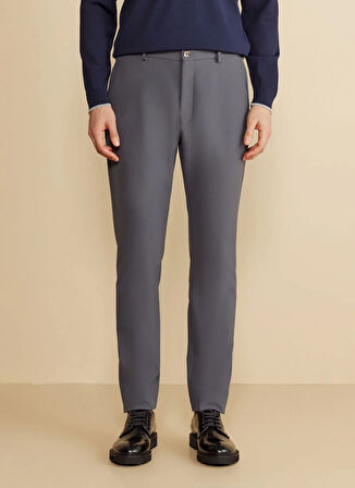Brooks Brothers Normal Bel Düz Paça Standart Antrasit Erkek Pantolon BBFW25MPT008