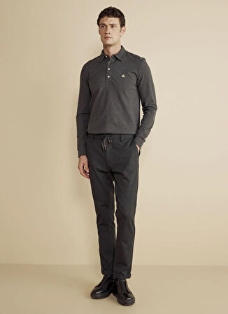 Brooks Brothers Normal Bel Düz Paça Standart Antrasit Erkek Pantolon BBFW25MPT014