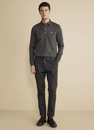 Brooks Brothers Normal Bel Düz Paça Standart Antrasit Erkek Pantolon BBFW25MPT014