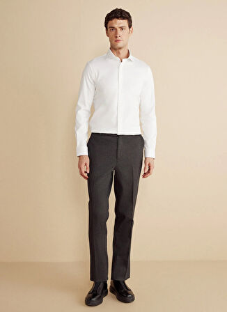 Brooks Brothers Normal Bel Düz Paça Standart Antrasit Erkek Pantolon BBFW25MPT021