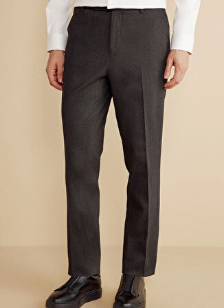 Brooks Brothers Normal Bel Düz Paça Standart Antrasit Erkek Pantolon BBFW25MPT021