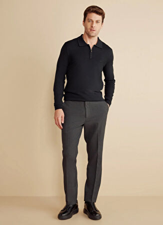 Brooks Brothers Normal Bel Düz Paça Standart Antrasit Erkek Pantolon BBFW25MPT023