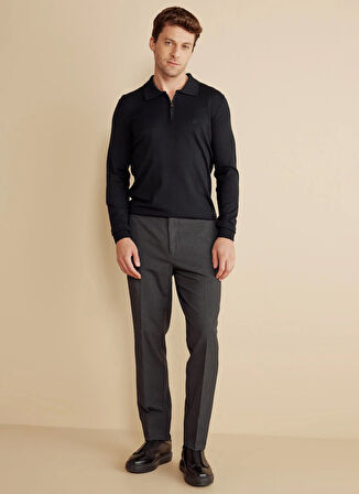 Brooks Brothers Normal Bel Düz Paça Standart Antrasit Erkek Pantolon BBFW25MPT023