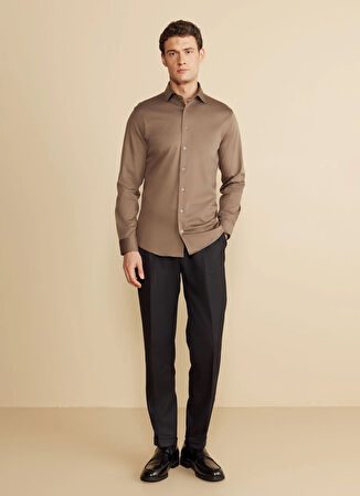 Brooks Brothers Normal Bel Duble Paça Standart Siyah Erkek Pantolon BBFW25MPT005