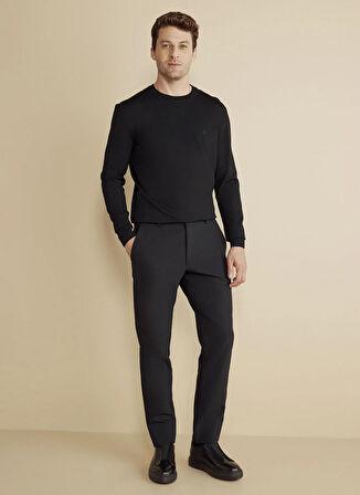 Brooks Brothers Normal Bel Düz Paça Standart Siyah Erkek Pantolon BBFW25MPT008