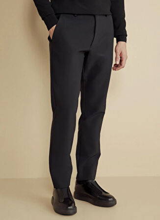 Brooks Brothers Normal Bel Düz Paça Standart Siyah Erkek Pantolon BBFW25MPT008