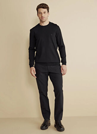 Brooks Brothers Normal Bel Düz Paça Standart Siyah Erkek Pantolon BBFW25MPT008