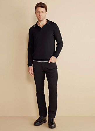 Brooks Brothers Normal Bel Düz Paça Standart Siyah Erkek Pantolon BBFW25MPT010