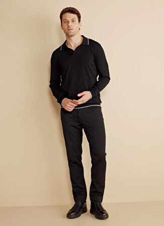 Brooks Brothers Normal Bel Düz Paça Standart Siyah Erkek Pantolon BBFW25MPT010