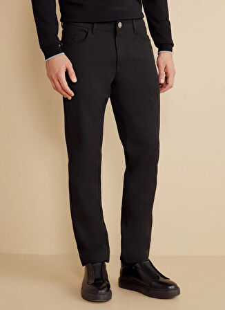 Brooks Brothers Normal Bel Düz Paça Standart Siyah Erkek Pantolon BBFW25MPT010