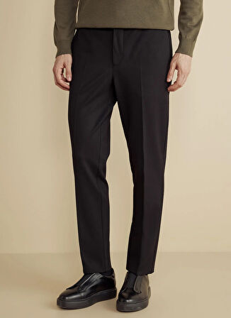 Brooks Brothers Normal Bel Düz Paça Standart Siyah Erkek Pantolon BBFW25MPT011