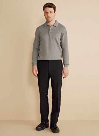 Brooks Brothers Normal Bel Düz Paça Standart Siyah Erkek Pantolon BBFW25MPT023