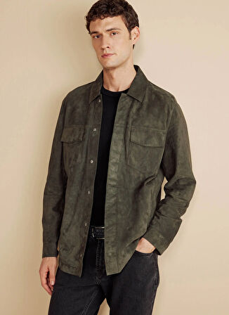 Brooks Brothers Standart Klasik Yaka Haki Erkek Gömlek BBFW25MLS001