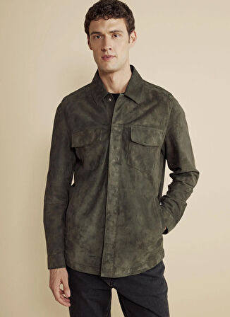 Brooks Brothers Standart Klasik Yaka Haki Erkek Gömlek BBFW25MLS001