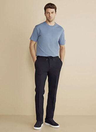 Brooks Brothers Normal Bel Düz Paça Standart Lacivert Erkek Pantolon BBFW25MPT011