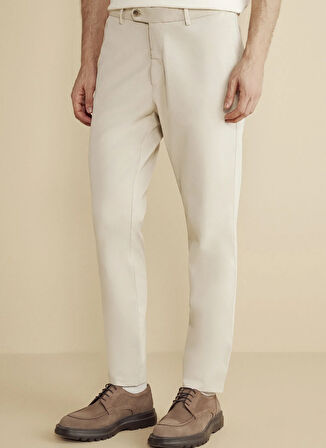 Brooks Brothers Normal Bel Düz Paça Standart Bej Erkek Pantolon BBFW25MPT015