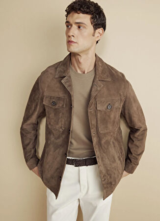 Brooks Brothers Vizon Erkek Deri Ceket BBFW25MLB001