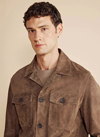 Brooks Brothers Vizon Erkek Deri Ceket BBFW25MLB001