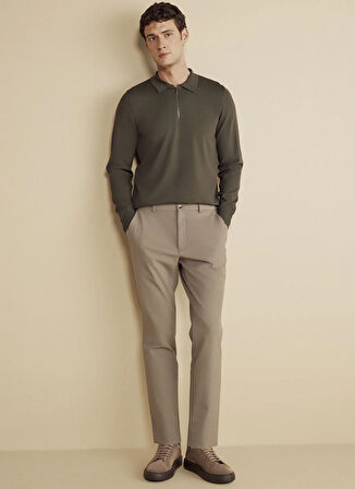 Brooks Brothers Normal Bel Düz Paça Standart Vizon Erkek Pantolon BBFW25MPT008