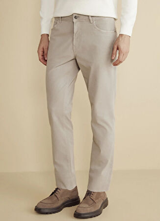 Brooks Brothers Normal Bel Düz Paça Standart Vizon Erkek Pantolon BBFW25MPT013