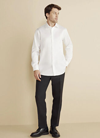 Brooks Brothers Regular Fit Klasik Yaka Beyaz Erkek Gömlek BBFW25MSH021