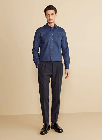 Brooks Brothers Normal Bel Düz Paça Standart Lacivert Erkek Pantolon BBSS25MPT018