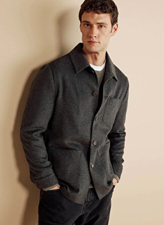 Brooks Brothers Standart Antrasit Erkek Ceket BBFW25MBL004