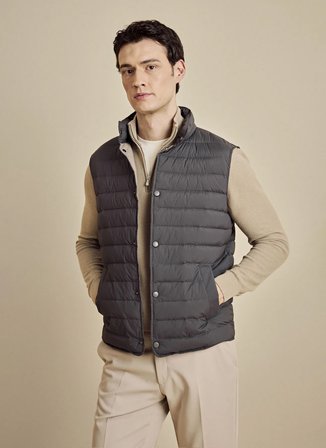 Brooks Brothers Antrasit Erkek Kapitone Yelek BBSS26MVS001