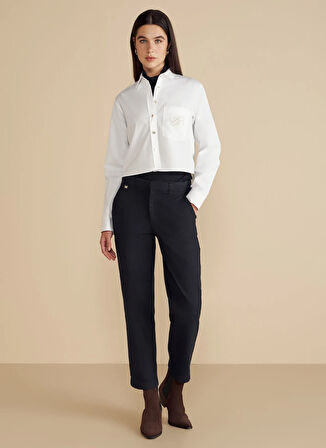 Brooks Brothers Regular Fit Gömlek Yaka Beyaz Kadın Gömlek BBFW25FSH014