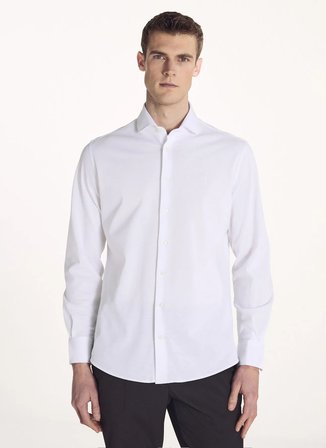 Ted Baker Beyaz Erkek İtalyan Comfort Fit Oxford Gömlek TBMRSH1084